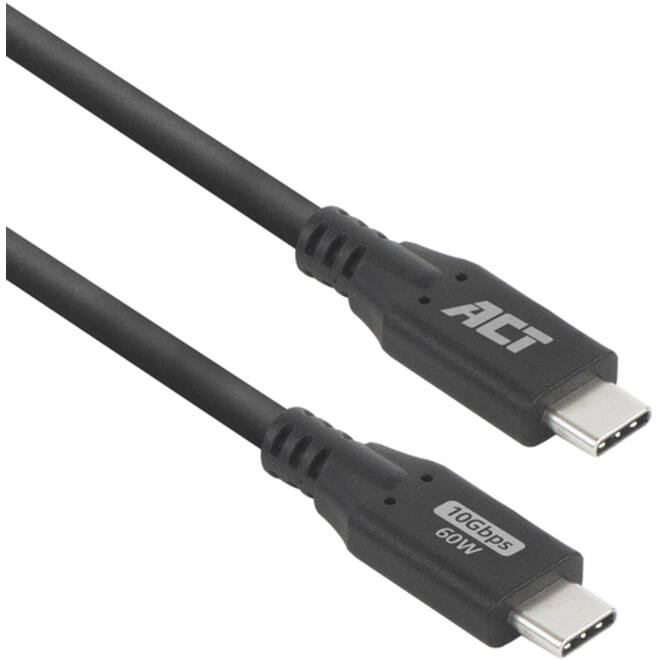 Kabel ACT USB-C 3.2 GEN.2 M/M zwart 2 meter