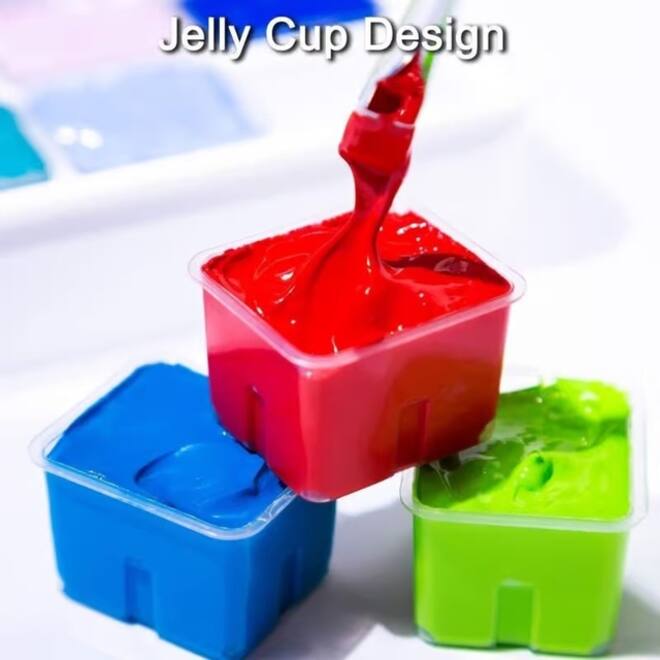 Gouache HIMI 56 kleuren 30gr inclusief neon en matellic opbergbox wit
