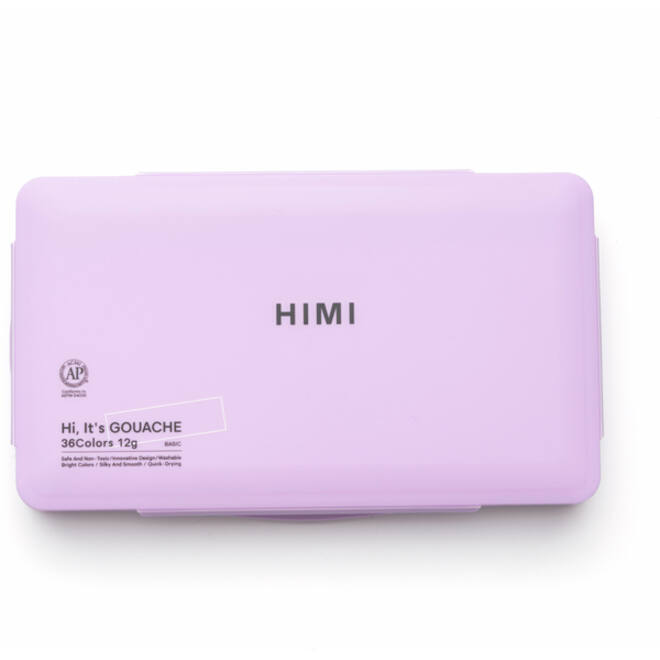 Gouache HIMI Twin cups 36 kleuren 12gr opbergbox lila
