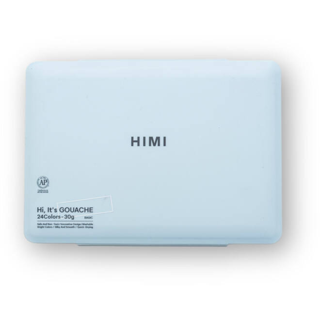 Gouache HIMI 24 kleuren 30gr opbergbox ice blue