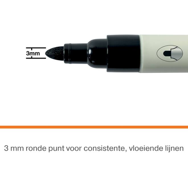 Whiteboardmarker Nobo ronde punt 3mm zwart
