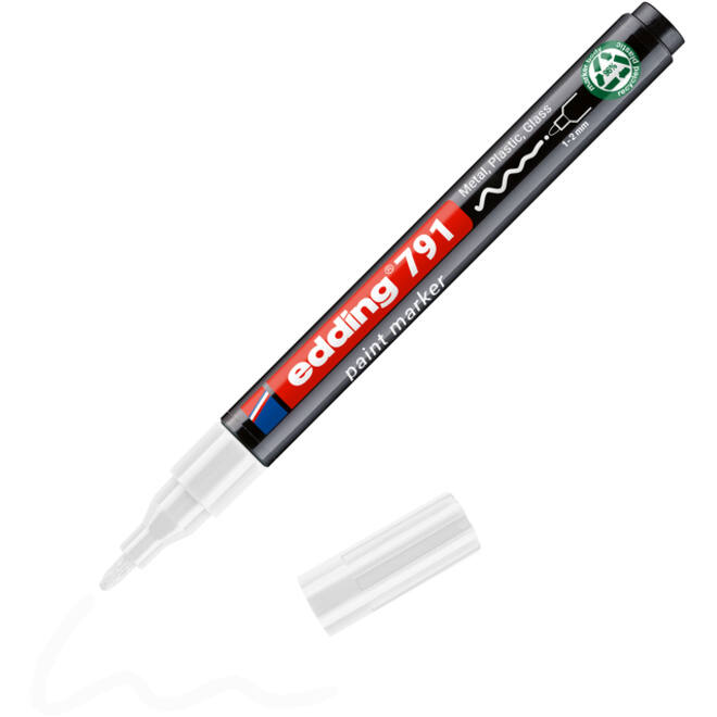 Paintmarker edding 791 op alcoholbasis 1-2mm wit