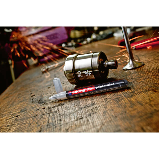 Paintmarker edding 791 op alcoholbasis 1-2mm wit