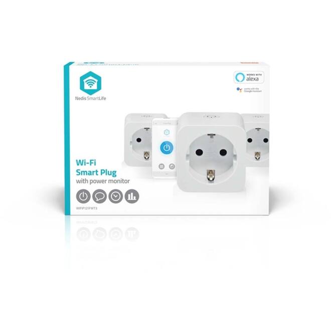 Slimme stekker Nedis Smartlife Wifi 3 stuks wit