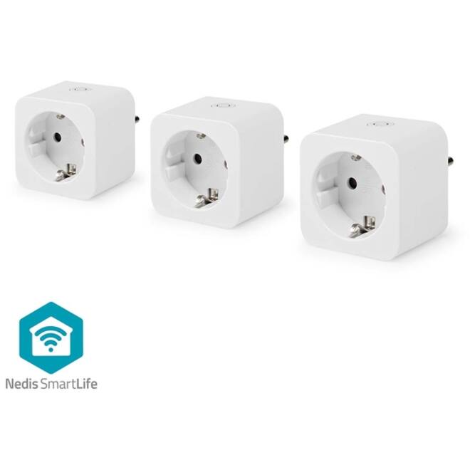 Slimme stekker Nedis Smartlife Wifi 3 stuks wit