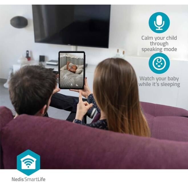 Beveiligingscamera Nedis Smartlife Wifi indoor 3MP Full HD 1296p wit