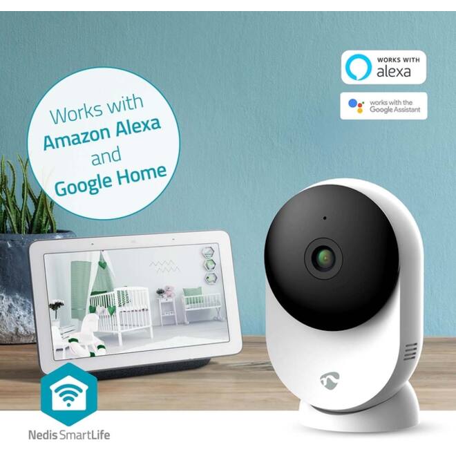 Beveiligingscamera Nedis Smartlife Wifi indoor 3MP Full HD 1296p wit