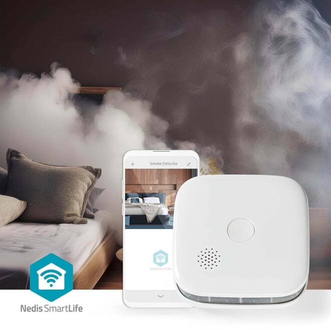 Rookmelder Nedis Smartlife Wifi 10 jaar sensor wit