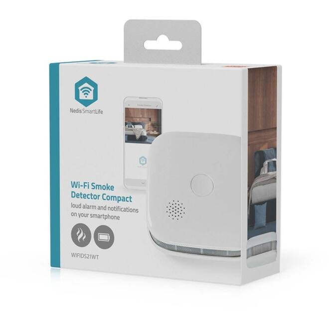 Rookmelder Nedis Smartlife Wifi 10 jaar sensor wit