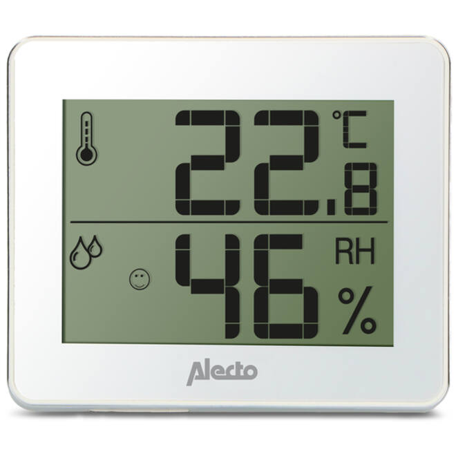 Thermometer hygrometer Alecto WS-55 wit - zilver