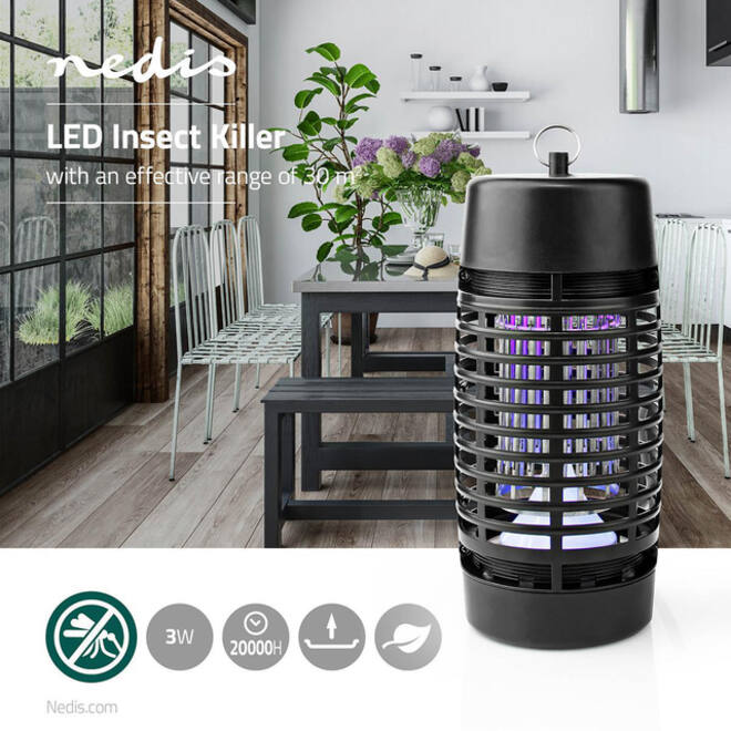 Insectenlamp Nedis electrisch 30watt 30M2 zwart