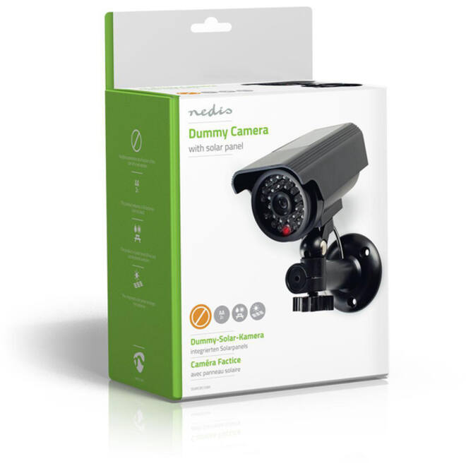 Dummy beveiligingscamera Nedis bullet solar buiten grijs