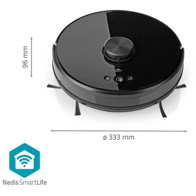 Robotstofzuiger Nedis Smartlife wifi laser 3-in-1 zwart