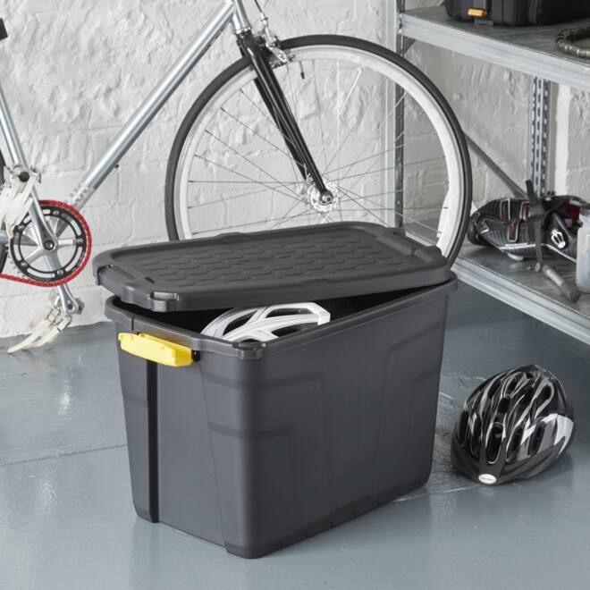 Opbergbox Bankers Box 60L met handgrepen robuust zwart