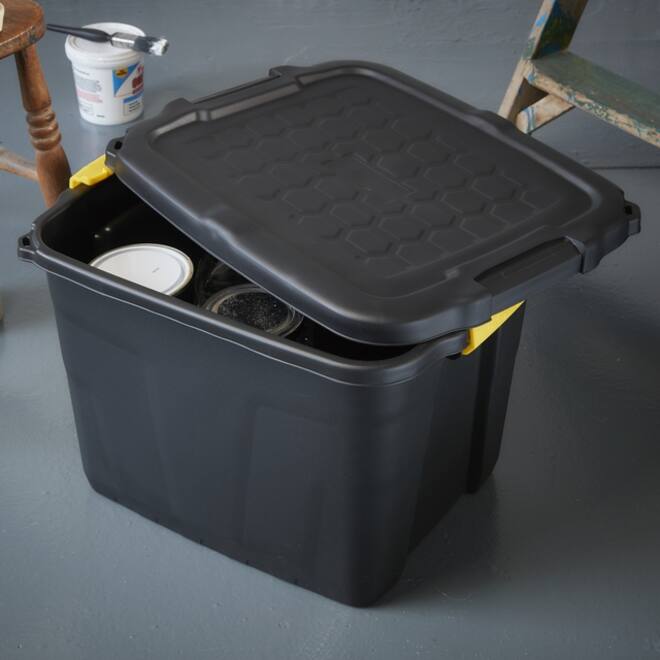 Opbergbox Bankers Box 42 liter met handgrepen robuust zwart