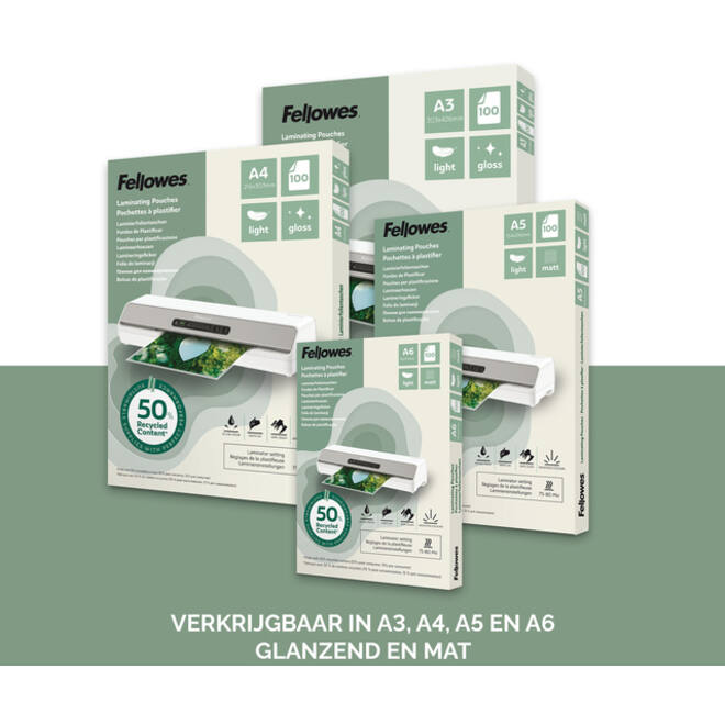Lamineerhoes Fellowes A3 light 50% gerecycled glans 100stuks
