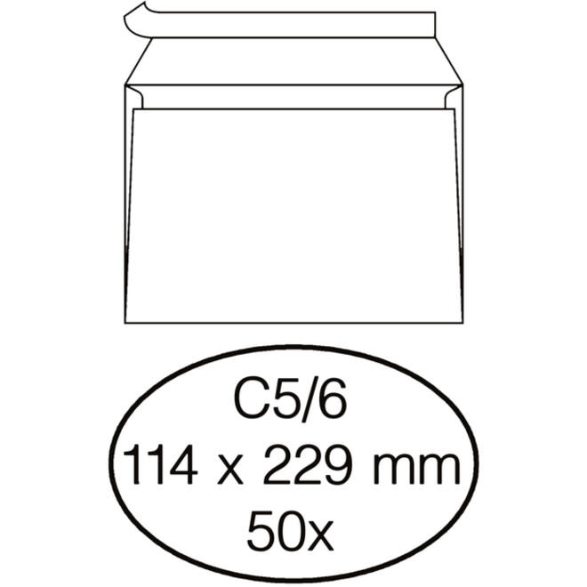 Envelop Quantore bank C5/6 114x229mm zelfklevend wit 50stuks