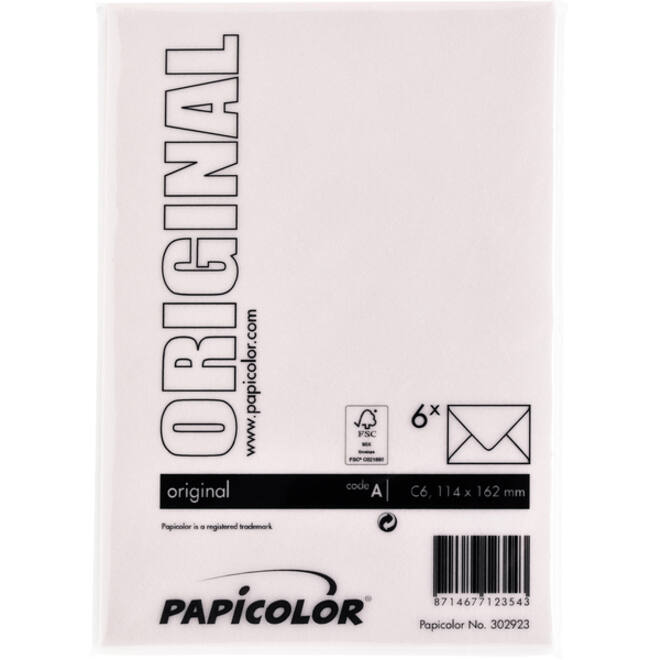 Envelop Papicolor C6 114x162mm lichtroze