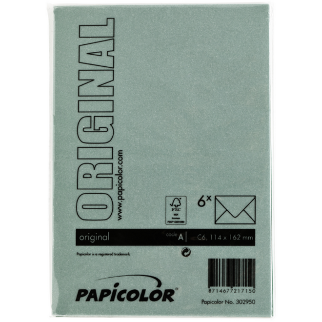Envelop Papicolor C6 114x162mm dennengroen