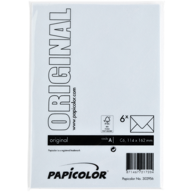 Envelop Papicolor C6 114x162mm babyblauw