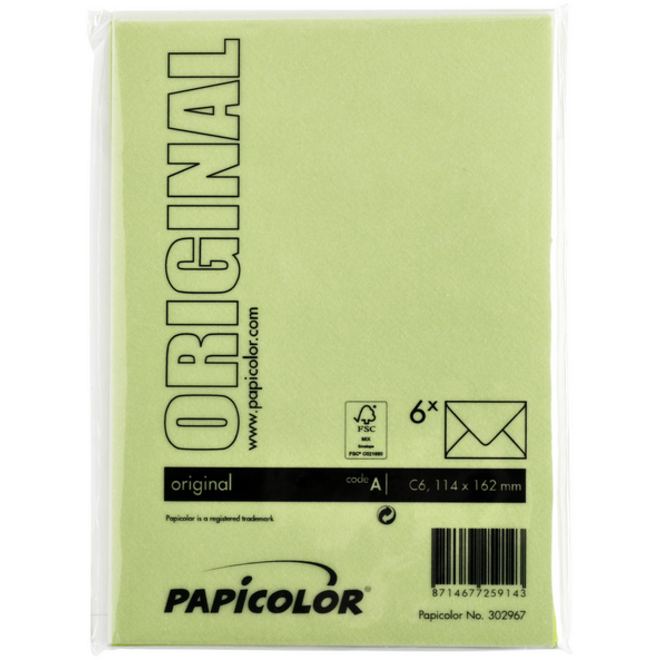 Envelop Papicolor C6 114x162mm appelgroen
