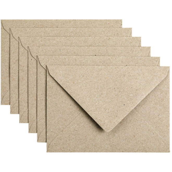 Envelop Papicolor C6 114x162mm kraft grijs