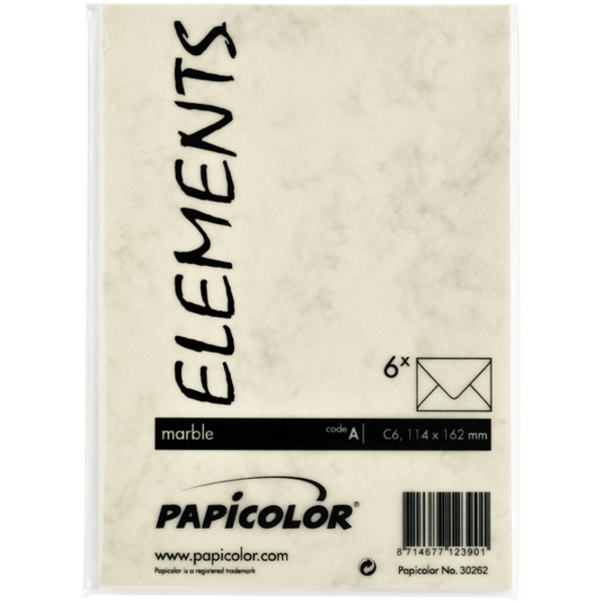 Envelop Papicolor C6 114x162mm marble ivoor