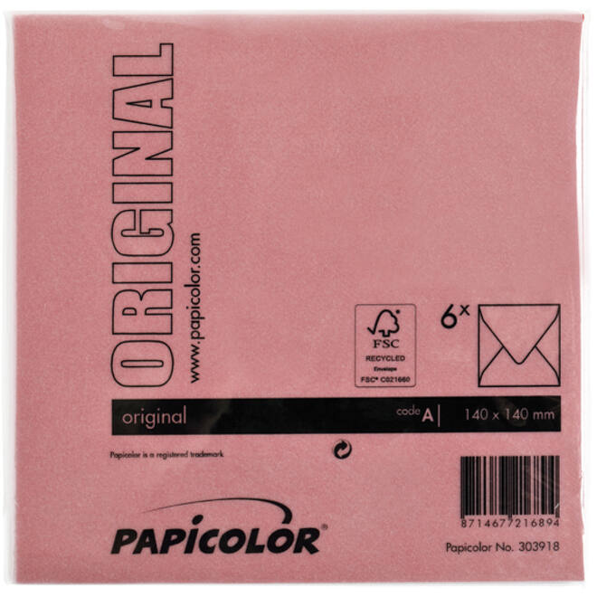 Envelop Papicolor 140x140mm rood