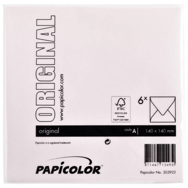 Envelop Papicolor 140x140mm lichtroze