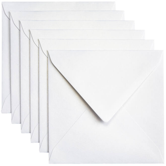 Envelop Papicolor 140x140mm metallic parelwit