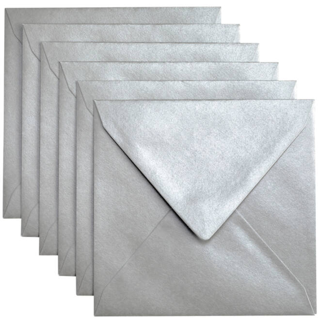 Envelop Papicolor 140x140mm metallic zilver