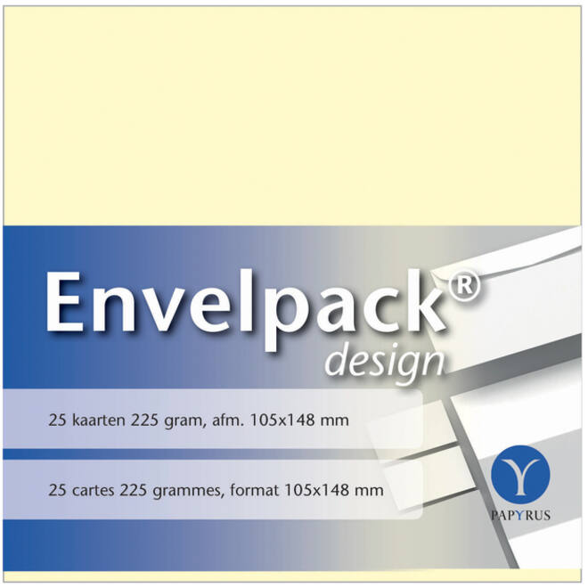 Dubbele kaart Papyrus Envelpack Design A6 105x148mm ivoor 894450