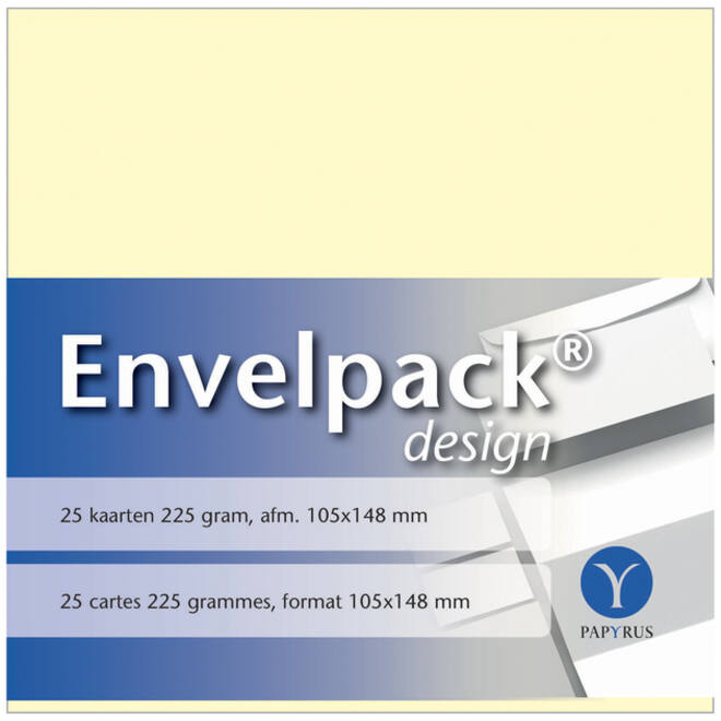 Enkele kaart Papyrus Envelpack Design A6 105x148mm ivoor 894420