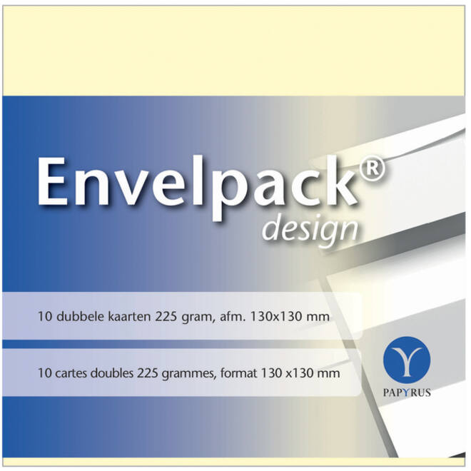 Dubbele kaart Papyrus Envelpack Design vierkant 130x130mm ivoor 894460