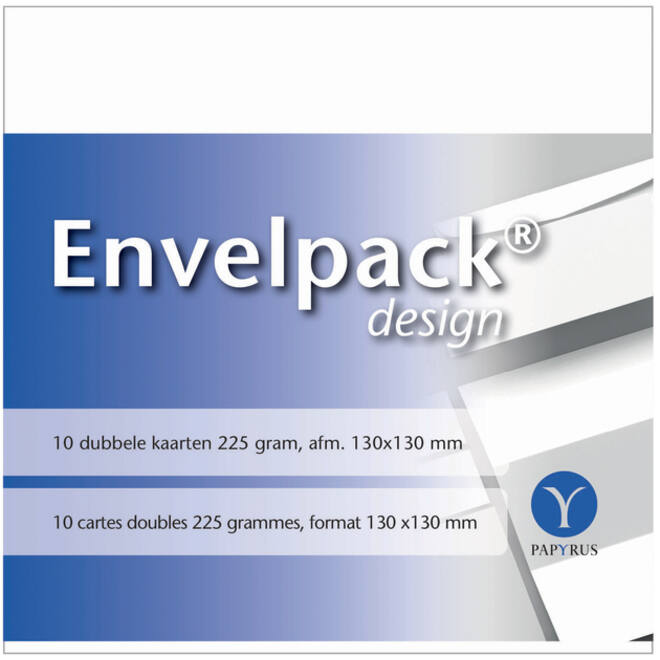Dubbele kaart Papyrus Envelpack Design vierkant 130x130mm wit 894466
