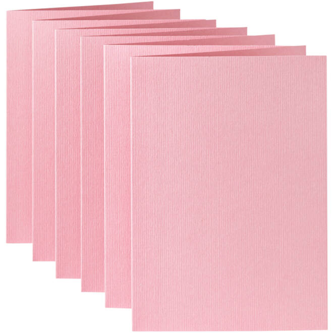 Correspondentiekaart Papicolor dubbel 105x148mm babyroze pak à 6 stuks