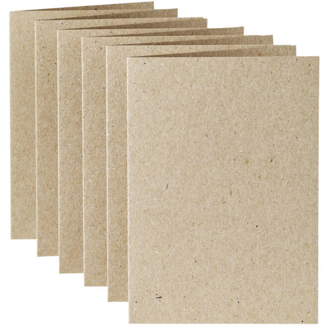 Correspondentiekaart Papicolor dubbel 105x148mm kraft grijs pak à 6 stuks