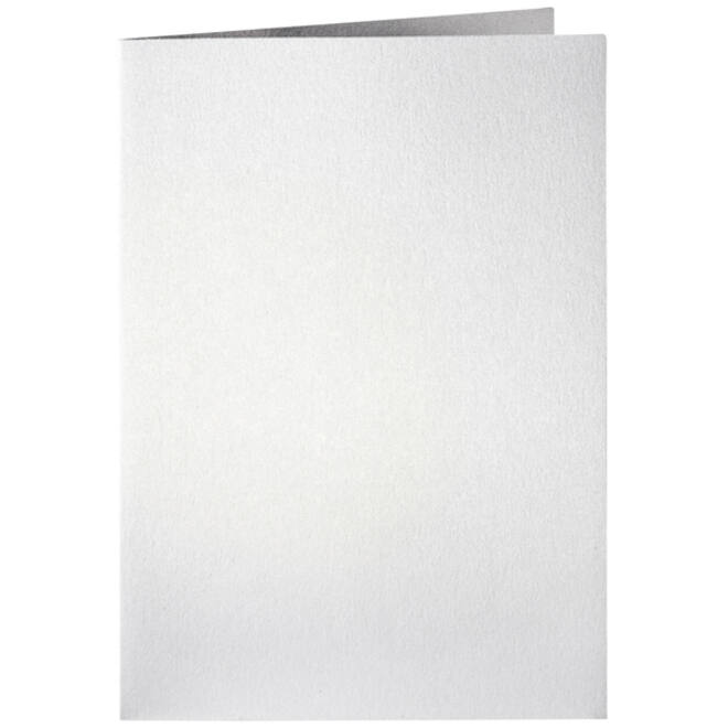 Correspondentiekaart Papicolor dubbel 105x148mm metallic parelwit pak à 6 stuks