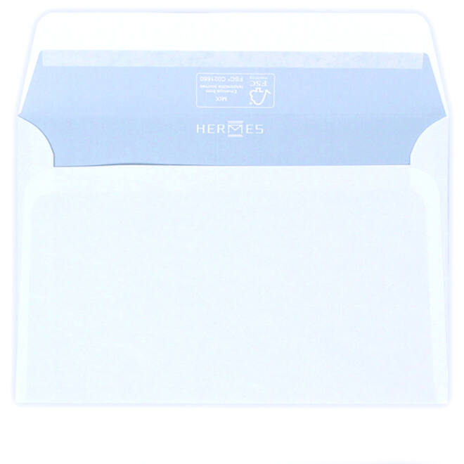 Envelop Hermes bank C6 114x162mm zelfklevend wit doos à 500 stuks