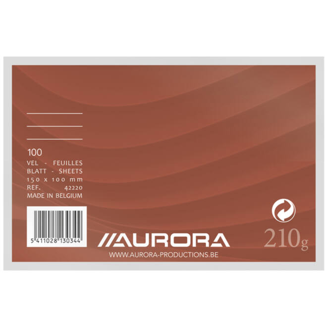 Systeemkaart Aurora 150x100mm lijn + rode koplijn 210gr wit
