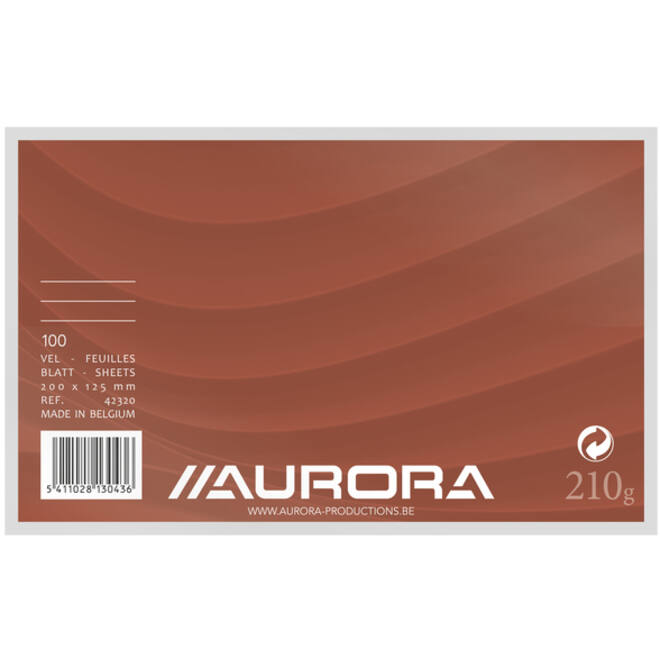 Systeemkaart Aurora 200x125mm lijn met rode koplijn 210gr wit