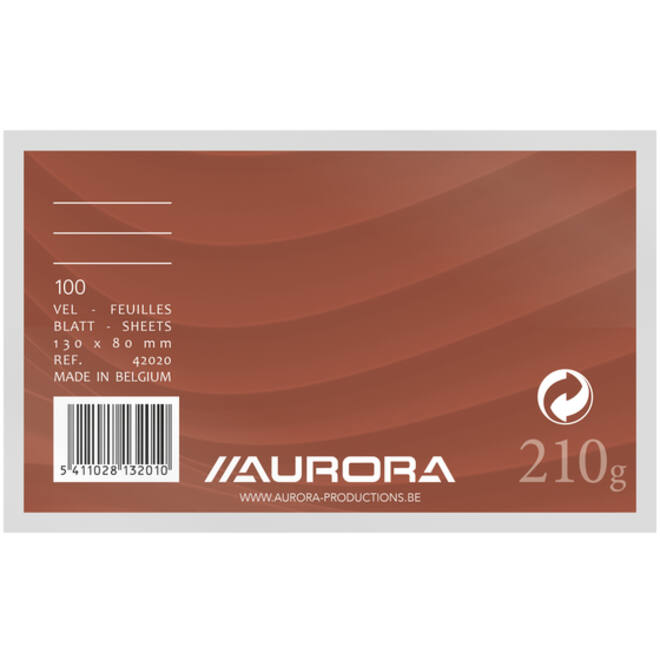 Systeemkaart Aurora 130x80mm lijn met rode koplijn 210gr wit