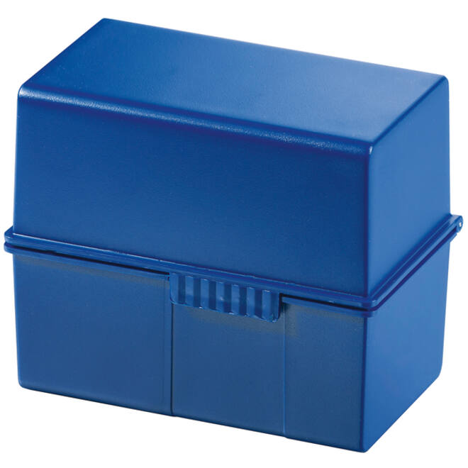 Kaartenbak Han breed A6 kunststof blauw