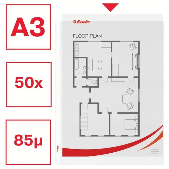 Showtas Esselte PP A3 recht 50 stuks
