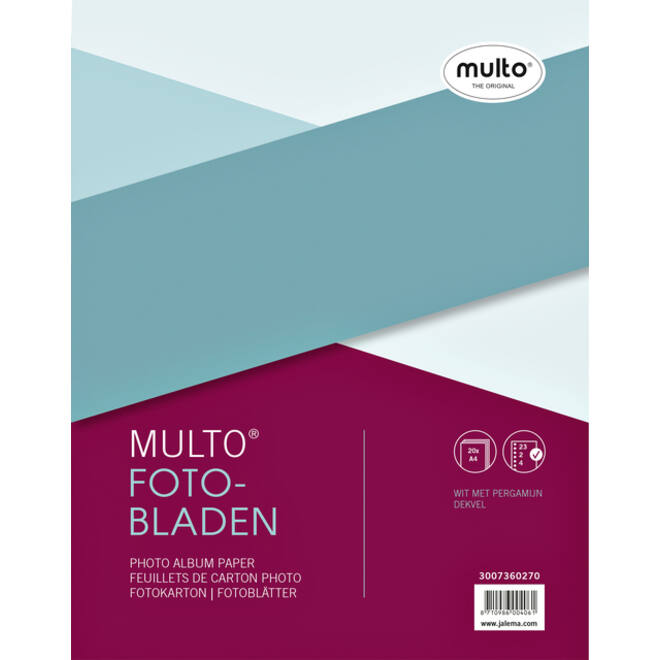 Interieur Multo fotobladen A4 23-gaats met dekvel 20vel wit