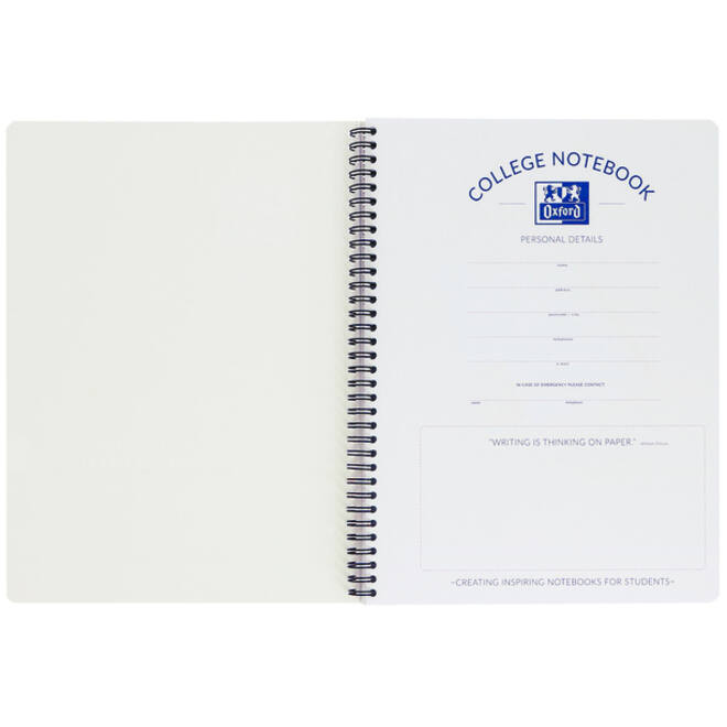 Collegeblok Oxford School A4+ lijn 23-gaats 160 pagina's 80gr zwart