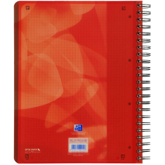 Projectboek Oxford School A4+ ruit 5x5mm 4-gaats 240 pagina's rood