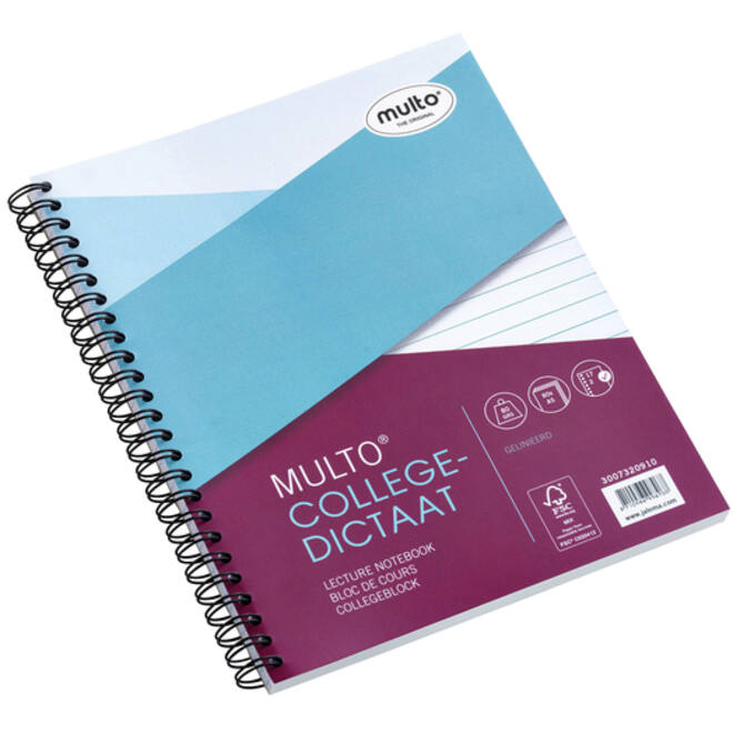 Collegedictaat Multo A5 lijn 17-gaats 160 pagina's 80gr wit