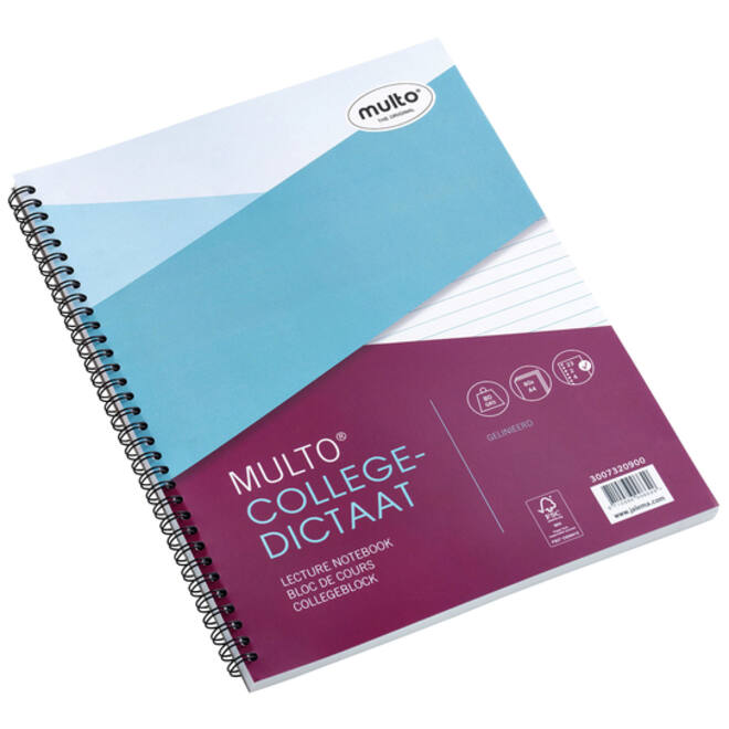 Collegedictaat Multo A4 lijn 23-gaats 160 pagina's 80gr wit