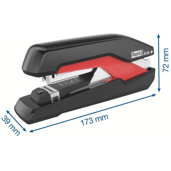 Bureaunietmachine Rapid Supreme fullstrip S1O60 60 vel zwart/rood